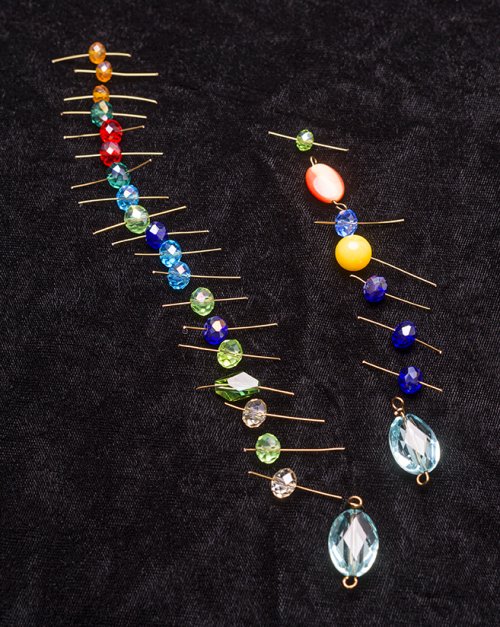Nancy Chase's Double Drop Necklace - , Contemporary Wire Jewelry, Loops, Wire Loop, Wrapped Wire Loop, cut short lengths of wire